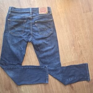 Levi's Slim Straight Jeans in Dark Blue Denim